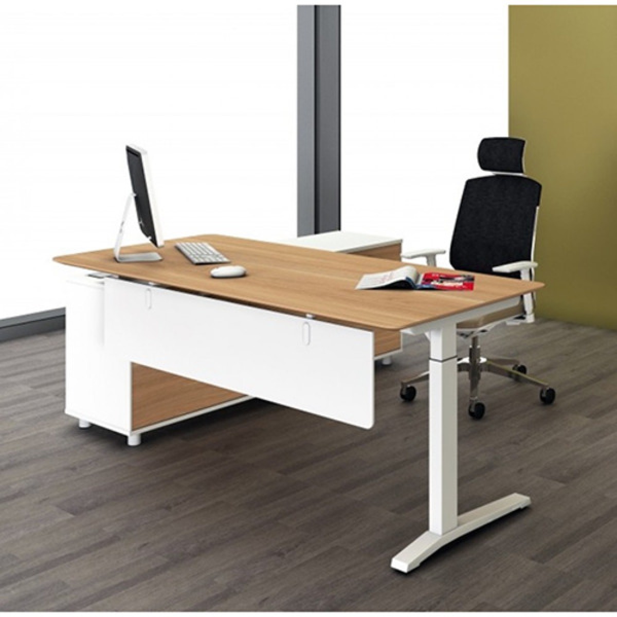 Potenza Height Adjustable Executive Sit Stand Desk With Return